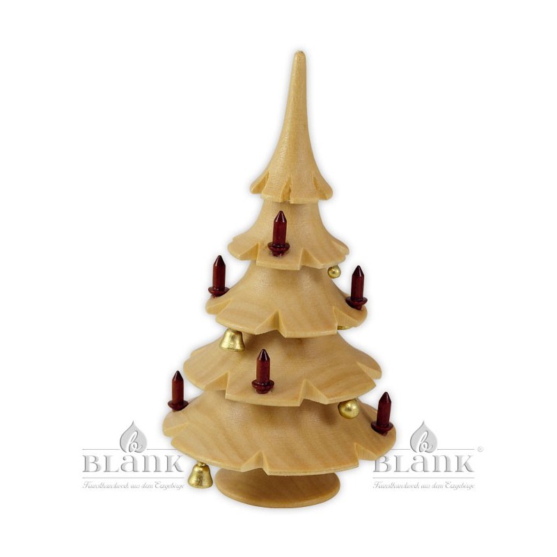 1 x geschnitzter Baum 11 cm Weihnachtsdeko Basteln Pyramiden Lichterbogen 70076 