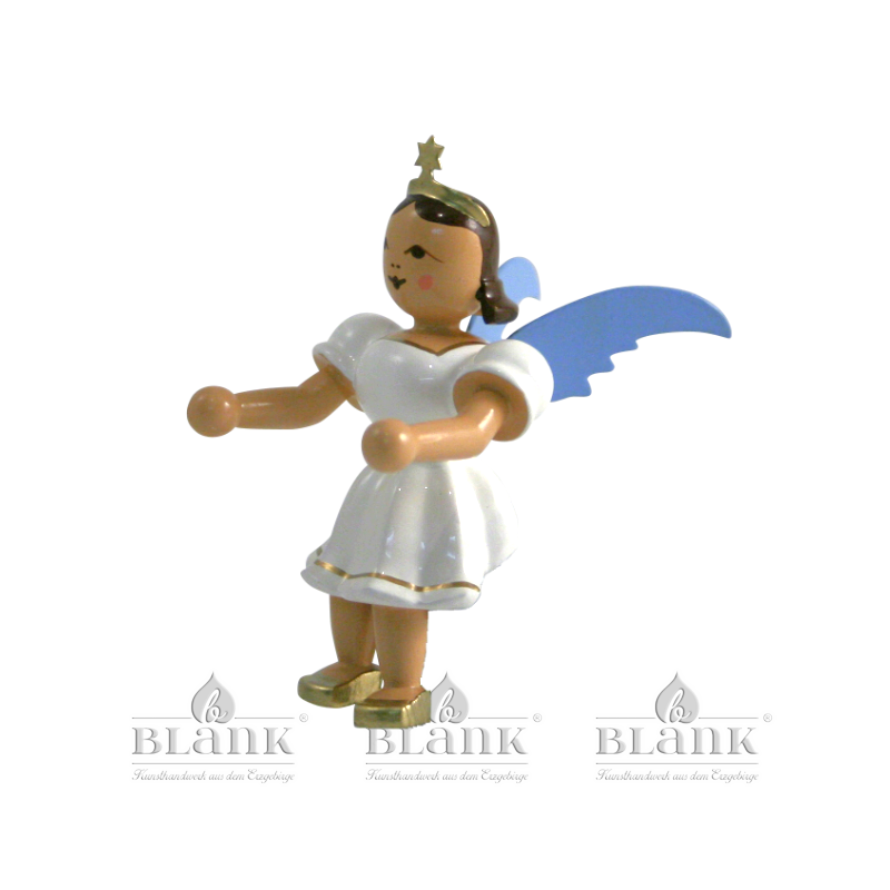 Sitting Angel with Short Pleated Skirt, without stool, coloured