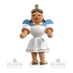 Sitting Angel with Short Pleated Skirt, without stool, coloured