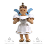 Sitting angel with short robe "Singer", colored (without stool)