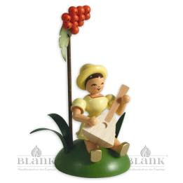 BKS 030 Blumenkind mit Vogelbeere und Balalaika, sitzend, farbig