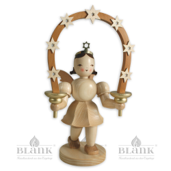 EKM 036 E Angel with Short Pleated Skirt and Arch of Stars, 20 cm, electric