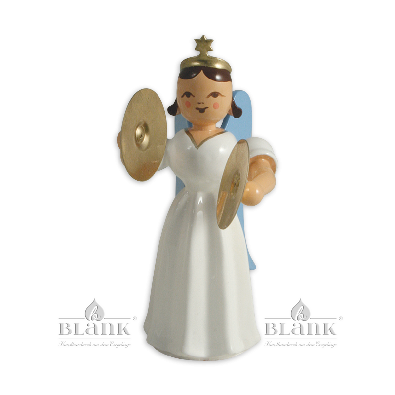 ELF 003 Angel with Long Pleated Robe and Cymbals, coloured