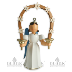 ELFM 036 E Angel with Long Pleated Robe and Arch of Stars, 20 cm, electric, coloured