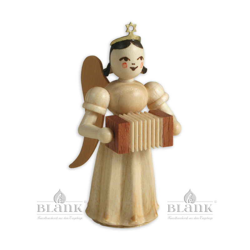 Angel with Long Pleated Robe and Accordion