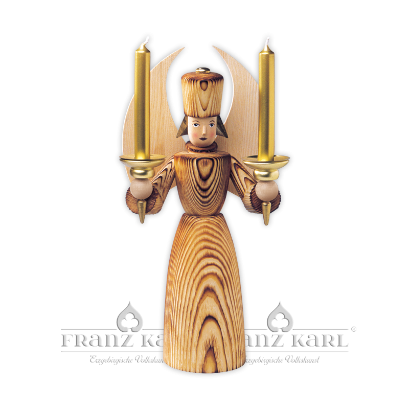 Candle Holder Angel, burnished