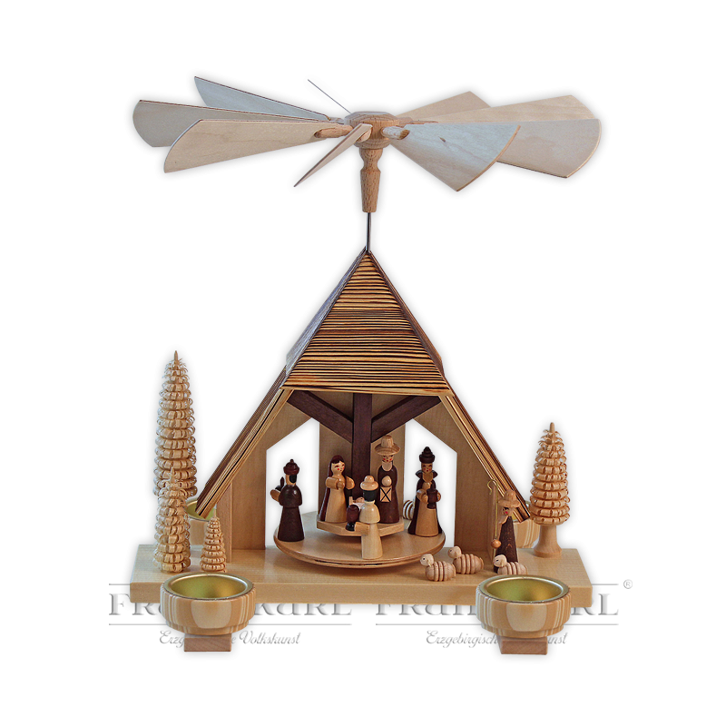 Christmas Pyramid "Nativity", with tea-light holders