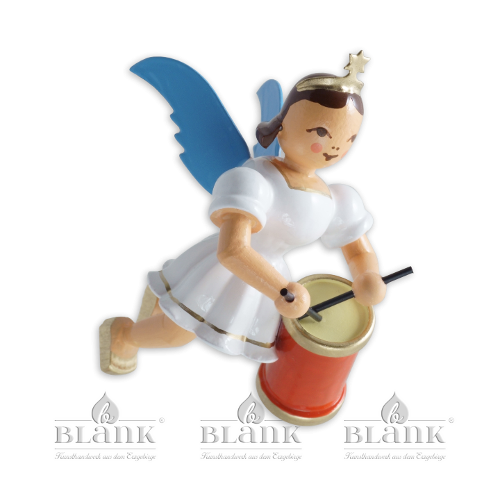 SEF 039 Hanging Angel with Long Drum, coloured