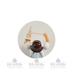 Angel with Long Pleated Robe and Psalter, coloured