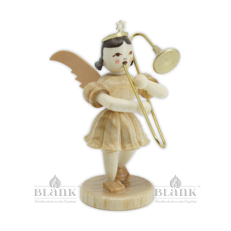 EK 004 Angel with Short Pleated Skirt and Slide Trombone