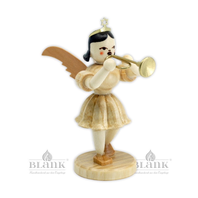 EK 017 Angel with Short Pleated Skirt and Trumpet