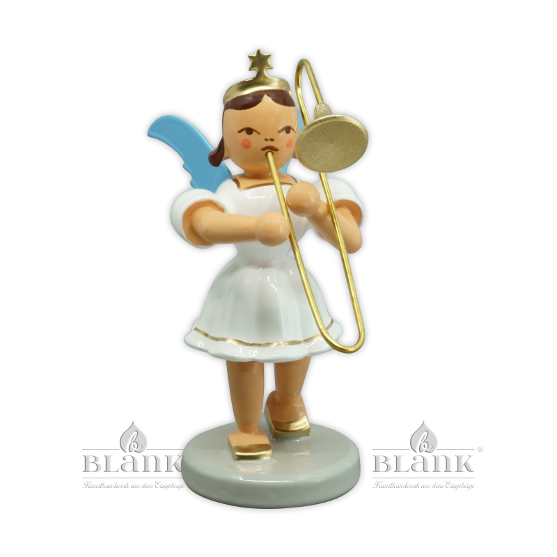 EKF 004 Angel with Short Pleated Skirt and Slide Trombone, coloured