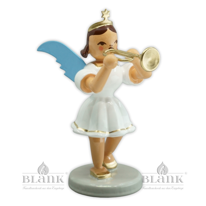 EKF 017 Angel with Short Pleated Skirt and Trumpet, coloured
