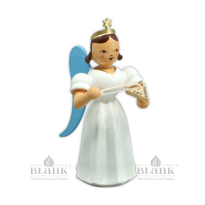 ELF 080 Angel with Long Pleated Robe and Psalter, coloured