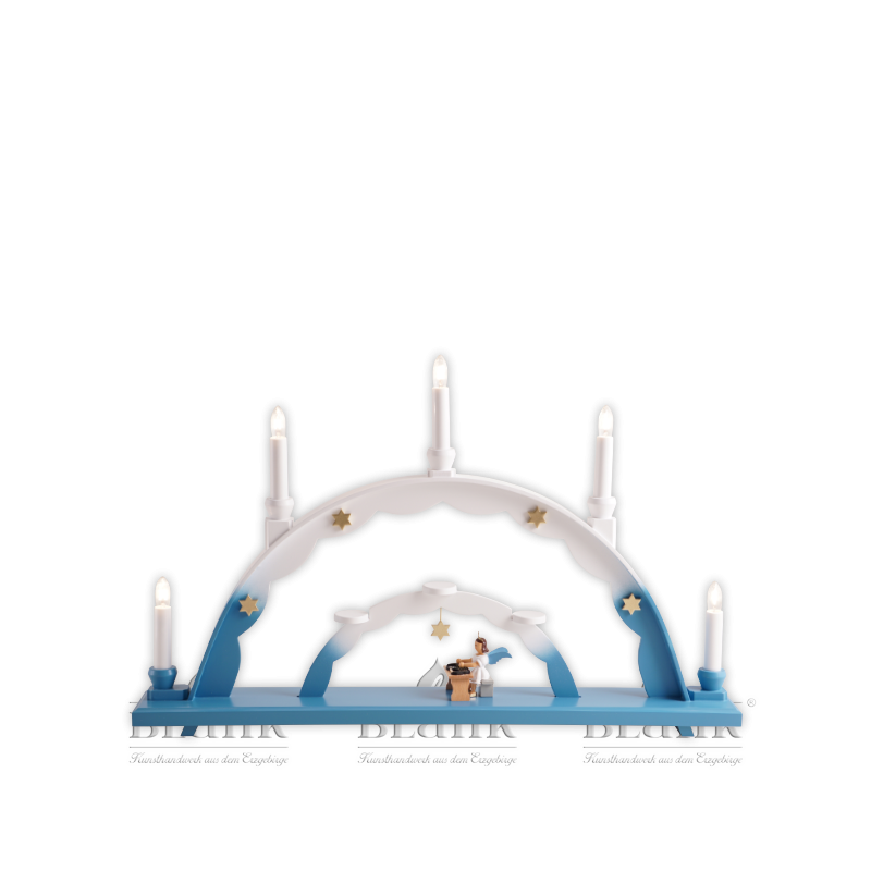 LEF 040 Candle Arch with Angel and Zither, electric, coloured