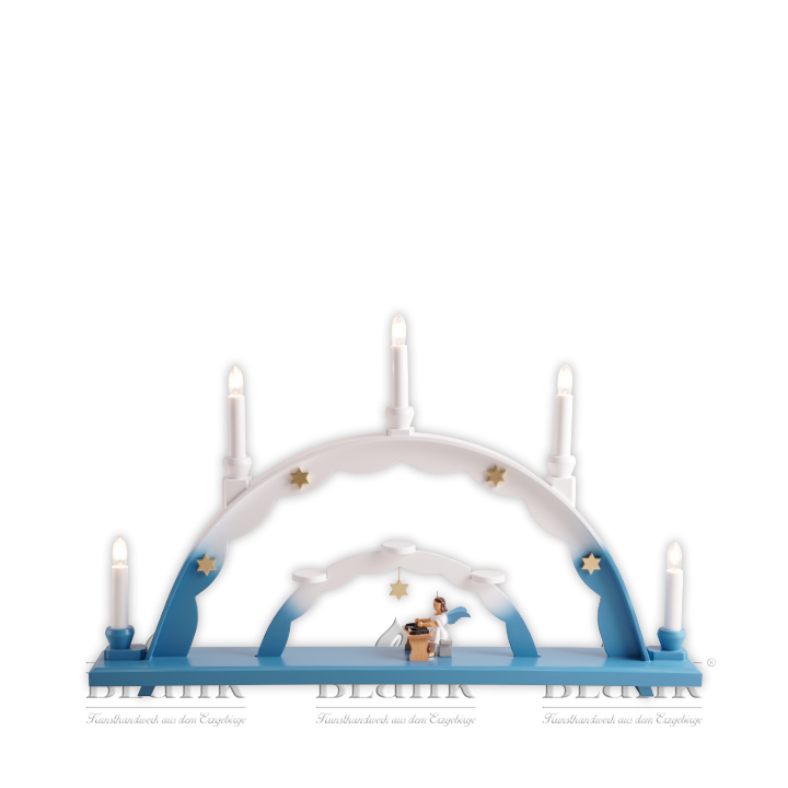 LEF 040 Candle Arch with Angel and Zither, electric, coloured