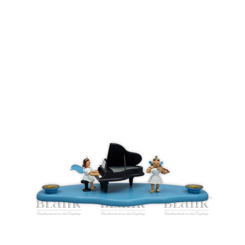 WOF 002-2 Cloud with Angel at Piano and Angel with Violin, coloured