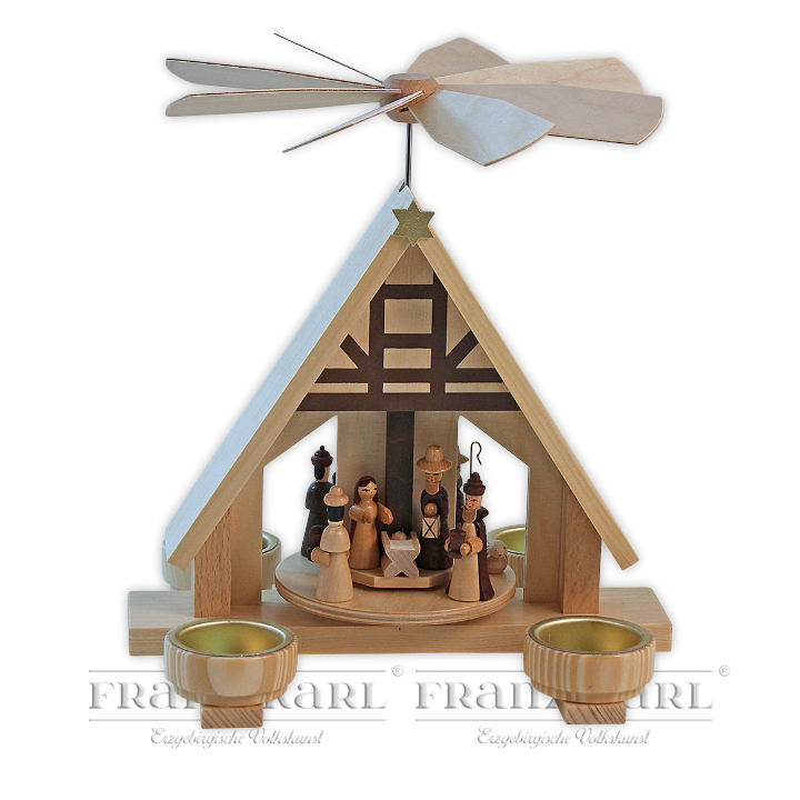 2400T Pyramide "Christi-Geburt" mit Teelichthaltern