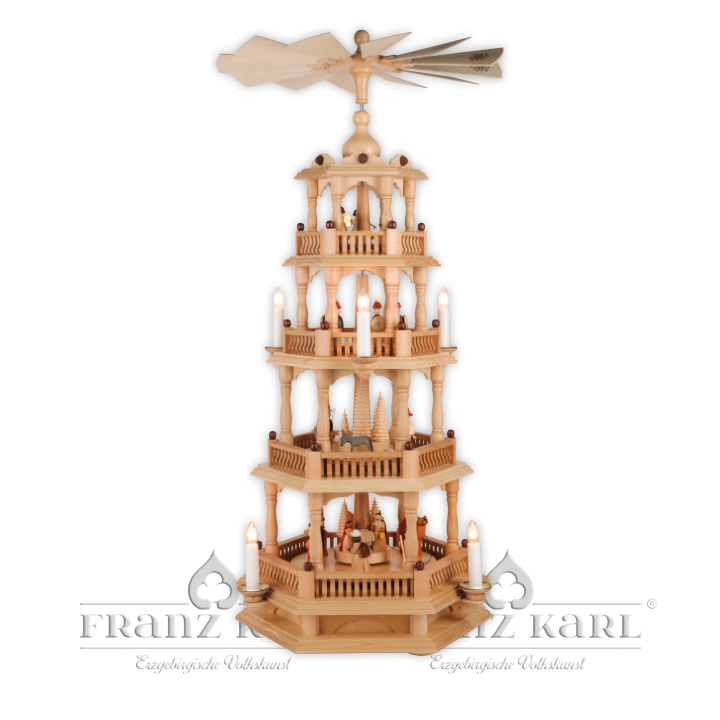 2670 Pyramide mit Barockzaun und 4 Etagen, elektrisch