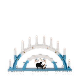 LEF 020 Candle Arch with Angel at Piano and two Hanging Angels, coloured