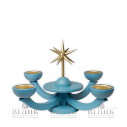 LEF 055 T Adventsleuchter mit Teelichthalter, ohne Engel, blau