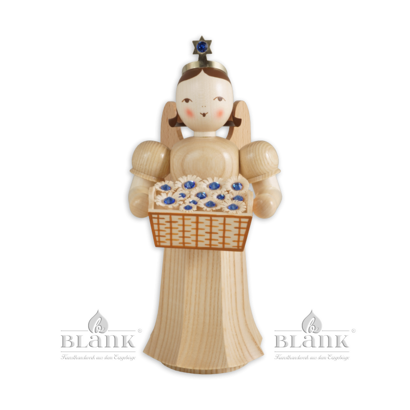 Angel with Long Pleated Robe and Preciosa Crystals, 20 cm