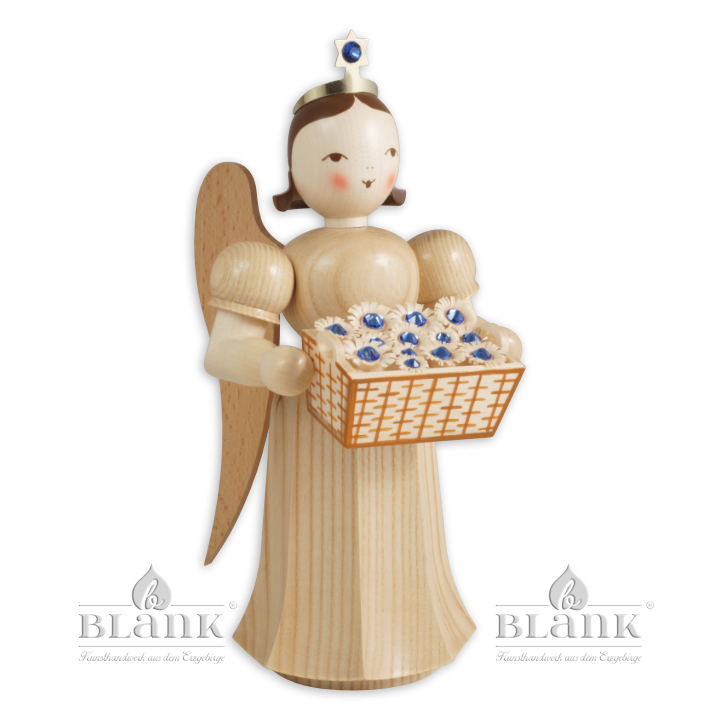 Angel with Long Pleated Robe and Preciosa Crystals, 20 cm
