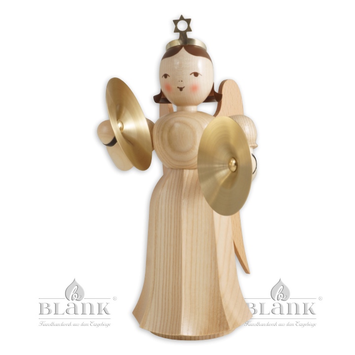Angel with Long Pleated Robe and Cymbals, 20 cm