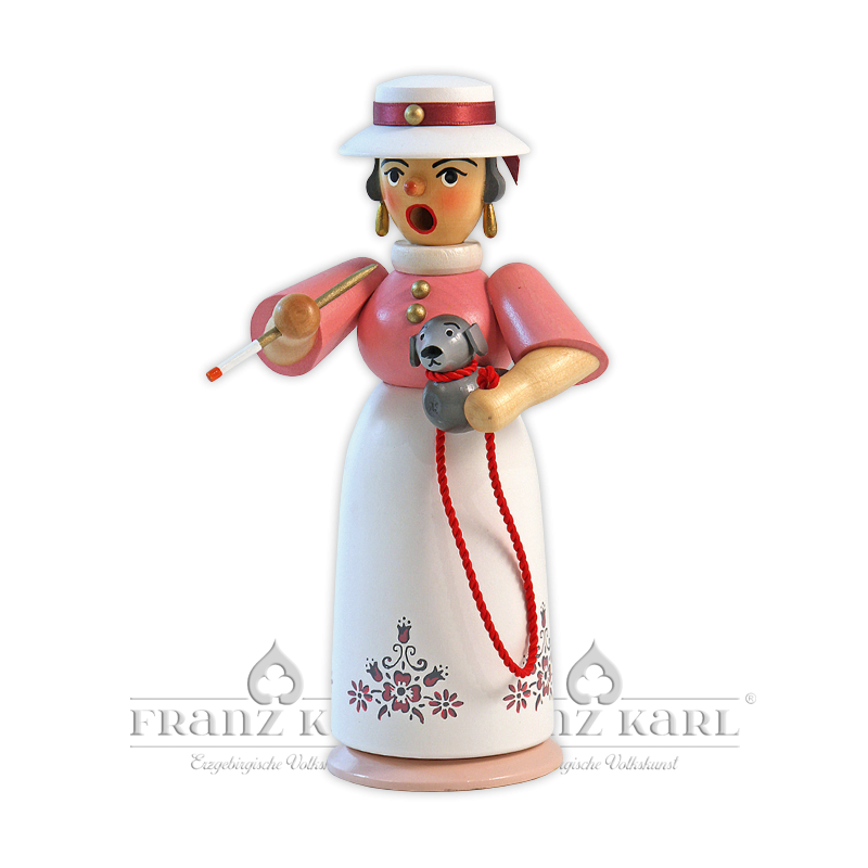 Incense smoking woman "Lady with Dog" - 18 cm (7.1 inches)