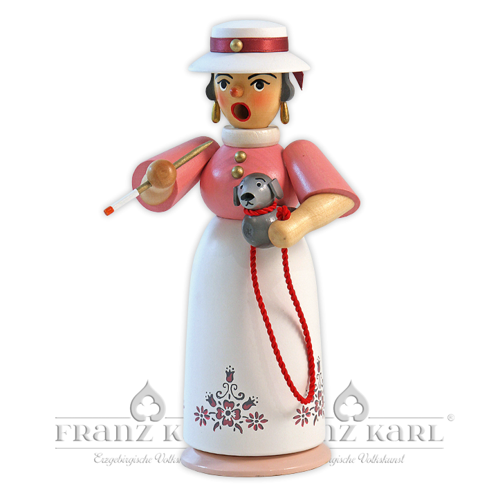 Incense smoking woman "Lady with Dog" - 18 cm (7.1 inches)