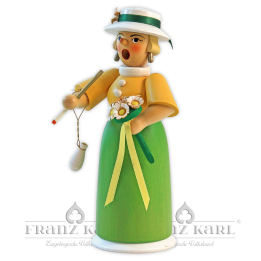 Incense smoking woman "Lady with Flowers" - 18 cm (7.1 inches)