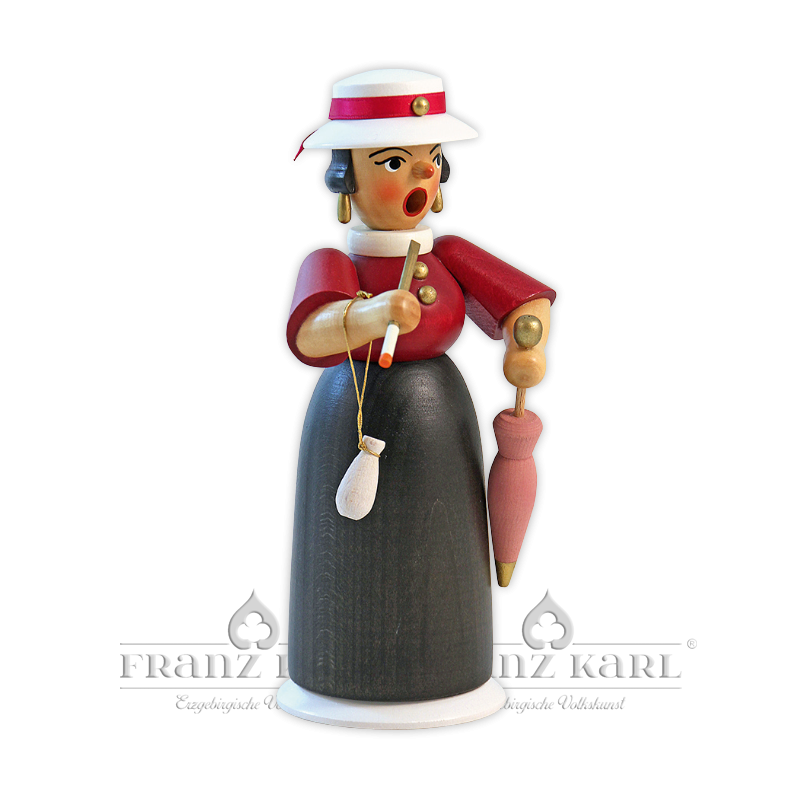 Incense smoking woman "Lady with Umbrella" - 18 cm (7.1 inches)