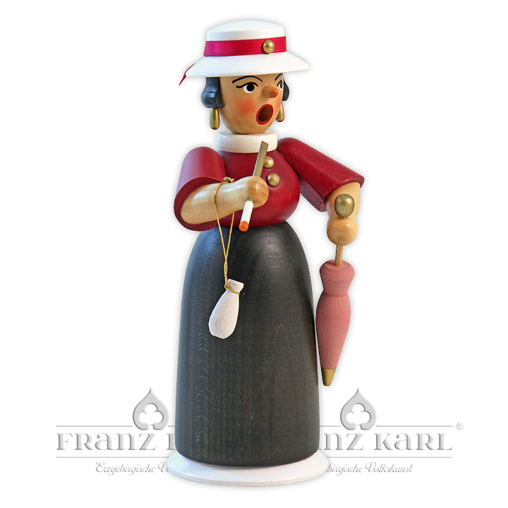 Incense smoking woman "Lady with Umbrella" - 18 cm (7.1 inches)