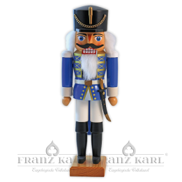 3025 Nußknacker "Husar", blau - 34 cm