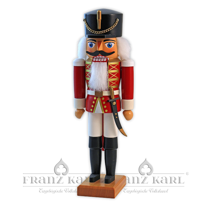 3026 Nußknacker "Husar", rot - 34 cm