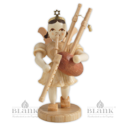 EK 085 Angel with Short Pleated Skirt and Bagpipes