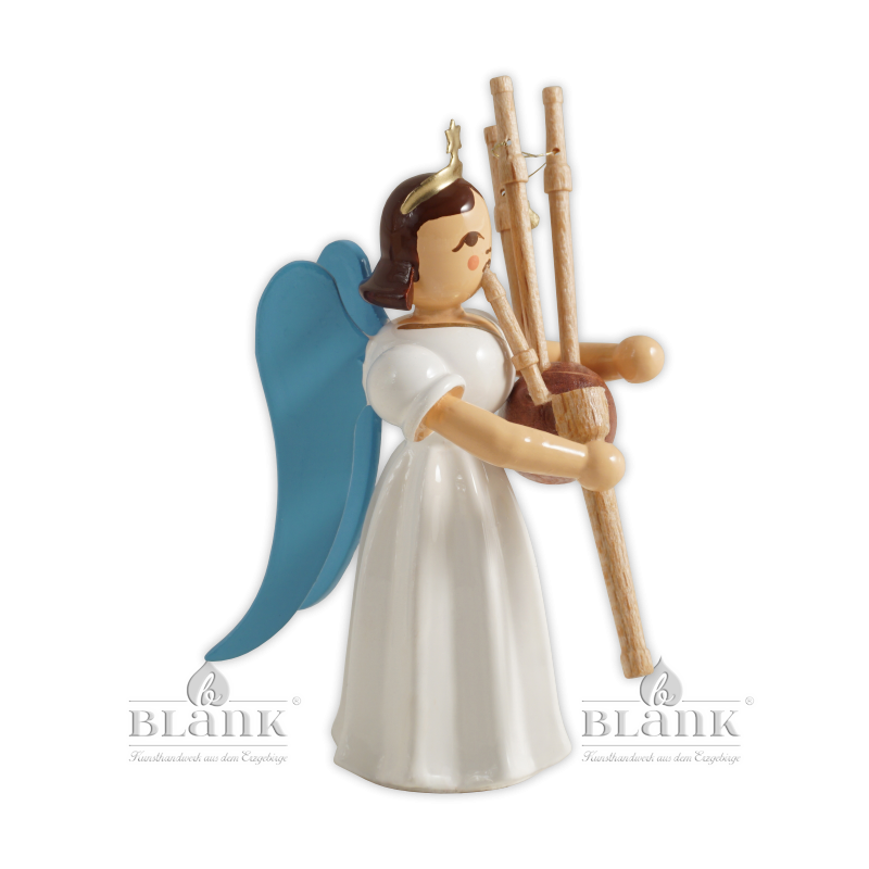 Angel with Long Robe and Bagpipes, coloured
