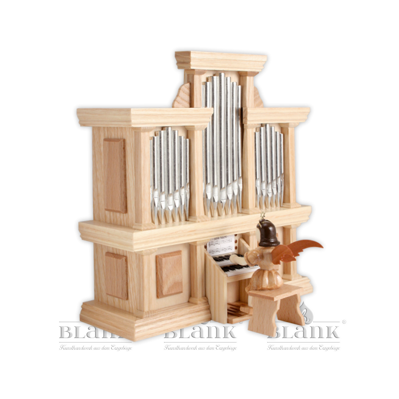 Angel with Short Pleated Skirt and Organ (Music Box)