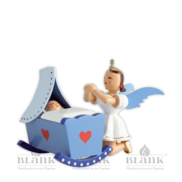 Cradle with kneeing angel, colored