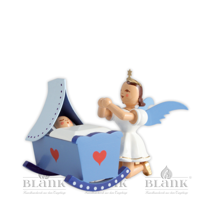 Cradle with kneeing angel, colored