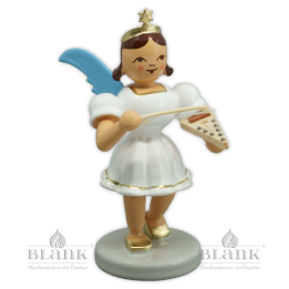 Angel with Short Pleated Skirt and Psalter, coloured
