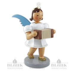 Angel with Short Pleated Skirt and Concertina,  20 cm, coloured
