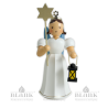 Angel with Long Pleated Robe with Lantern / Star, 23 cm, coloured
