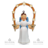 Angel with Long Pleated Robe and Arch of Stars, 20 cm, electric, coloured