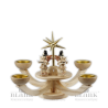 Advent Candle Holder for Tealights with 4 standing Angels, natural