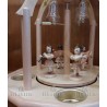 Pyramid with 7 angels and glass bells, with tea light holders, light