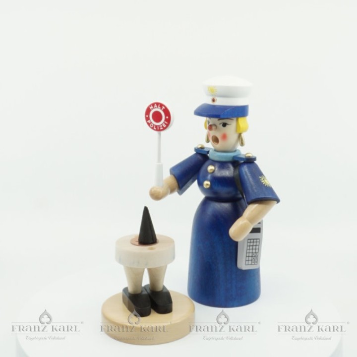 Incense smoking woman "Police Officer" - 21 cm (8.3 inches)