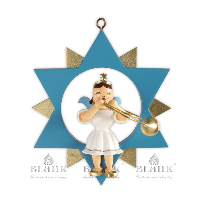 ESF 030 Angel in a Star with Alto Horn, coloured