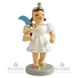 EKF 087 Angel with Pleated Skirt and Bell Stick, coloured