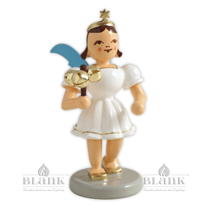 EKF 087 Angel with Pleated Skirt and Bell Stick, coloured